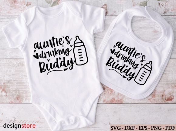 Auntie’s Drinking Buddy Svg Graphics for T-Shirt Designs