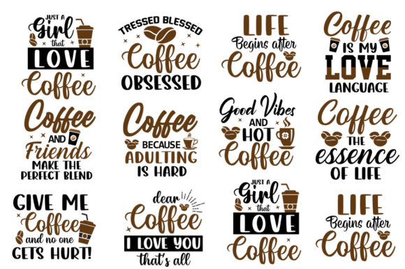 Fun Coffee SVG Designs Bundle for Graphics and Crafts