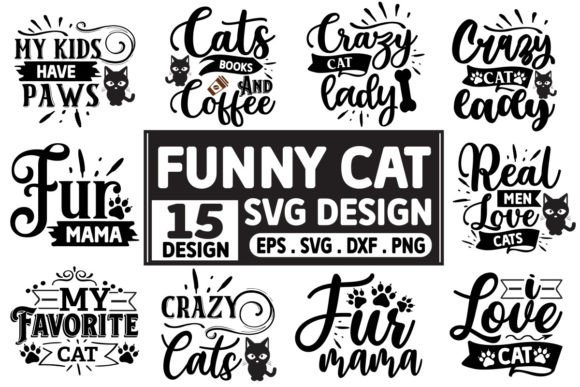 Funny Cat SVG Bundle for Graphics and Crafts