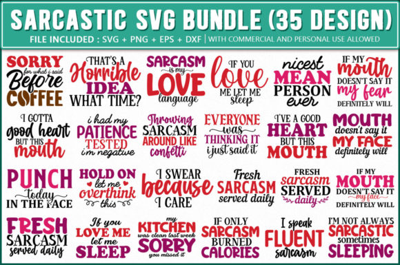 Funny Sarcastic SVG Bundle for Graphics and Crafts