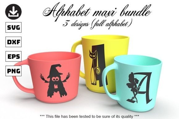 Maxi Bundle Funny Alphabet Svg Graphics for Crafts