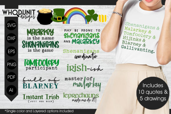 St Patrick’s Funny Quotes SVG Bundle Graphics for Crafts